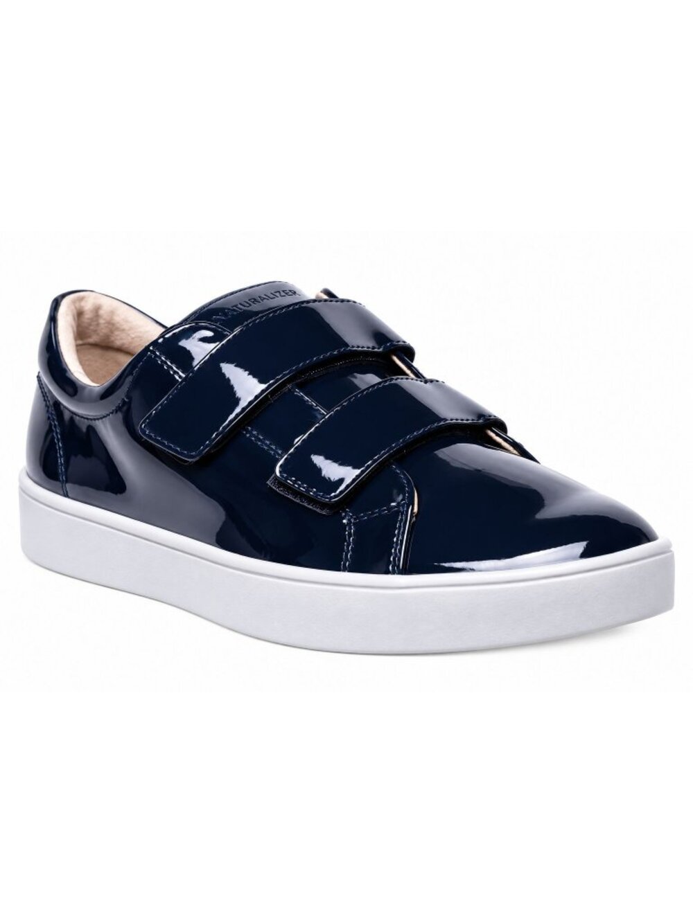 Blue Patent Leather Mary Jane Sneakers 3 Velcro Straps Women's Casual Shoes